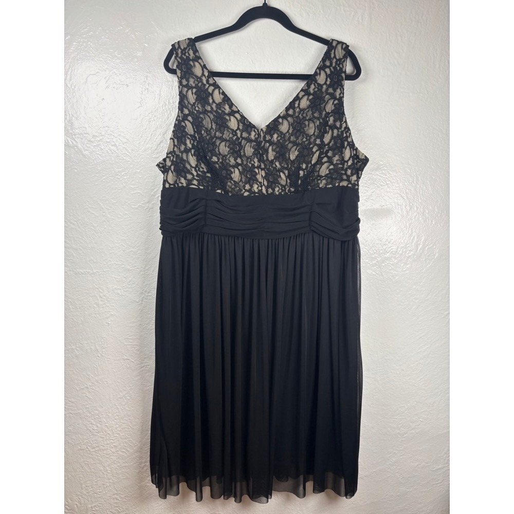 Dress Sz 20 Black Lace Overlay Chiffon Whimsigoth Wedding Guest Cocktail